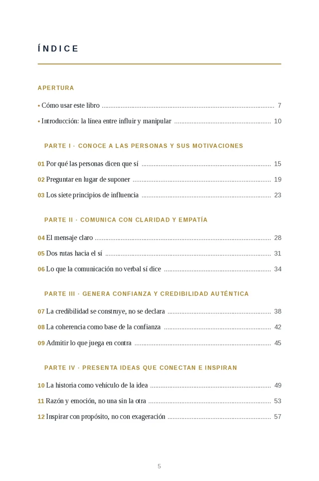 Página de índice del volumen 12: Influencia y Persuasión Ética